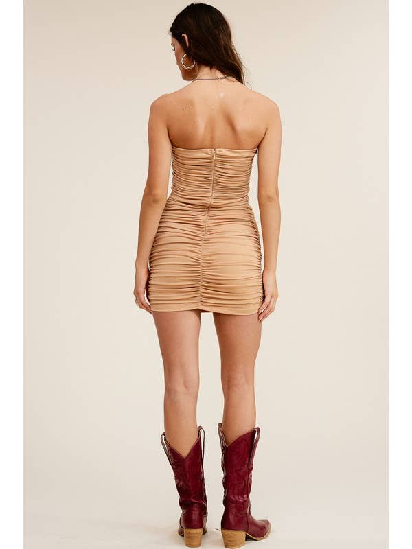 Mimosa - Vente Robe – femme - Robe mini à corset froncé avec armature Gemini19