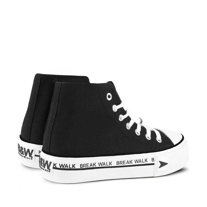 Sneakers Bay Høj Top Platform Sort for engroshandel hos Break&Walk