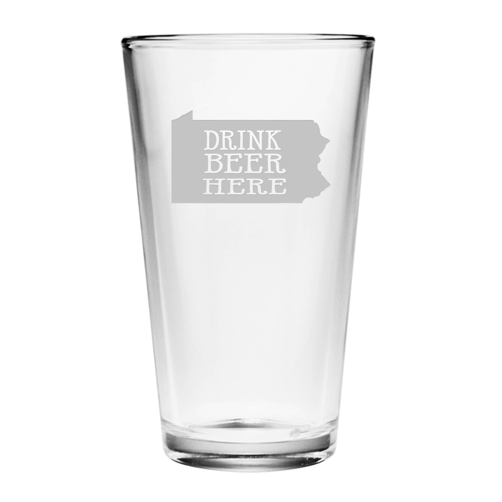 Susquehanna Glass Company – wholesale Beer glass/mug – Customizable State Drink Beer Here Pint Glass0