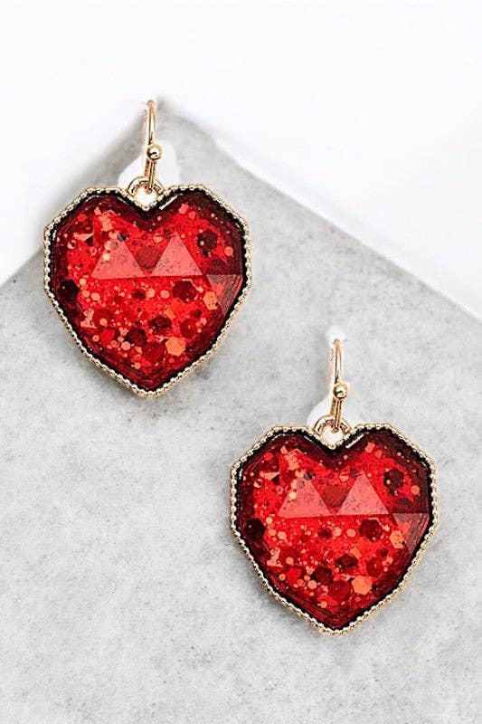 Andrea Bijoux - Vendita all'ingrosso Orecchini pendenti - Orecchino pendente con gemma a cuore incastonato sfaccettato4