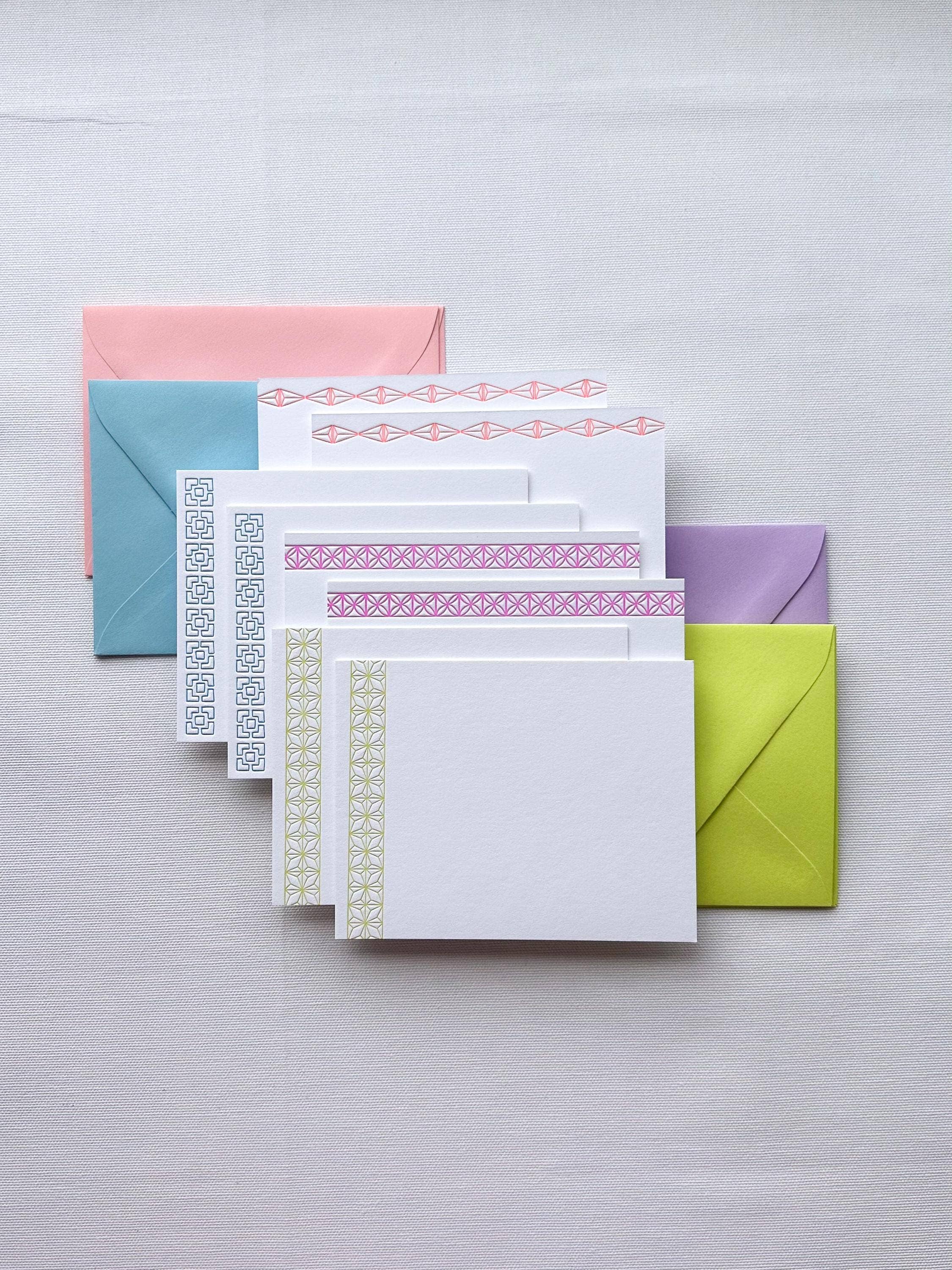 Neon Paper Goods - Wholesale Stationery/Notecard Set - Mid-century Modern Letterpress Note Cards (Set of 8)2