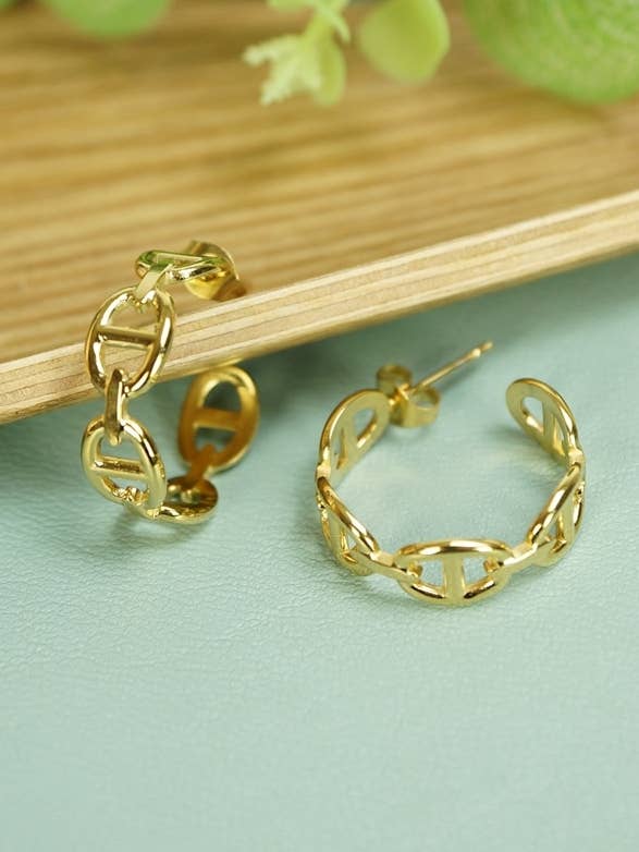 C-Ring-Ohrringe aus Edelstahl für den Großhandel von Victoria Moda