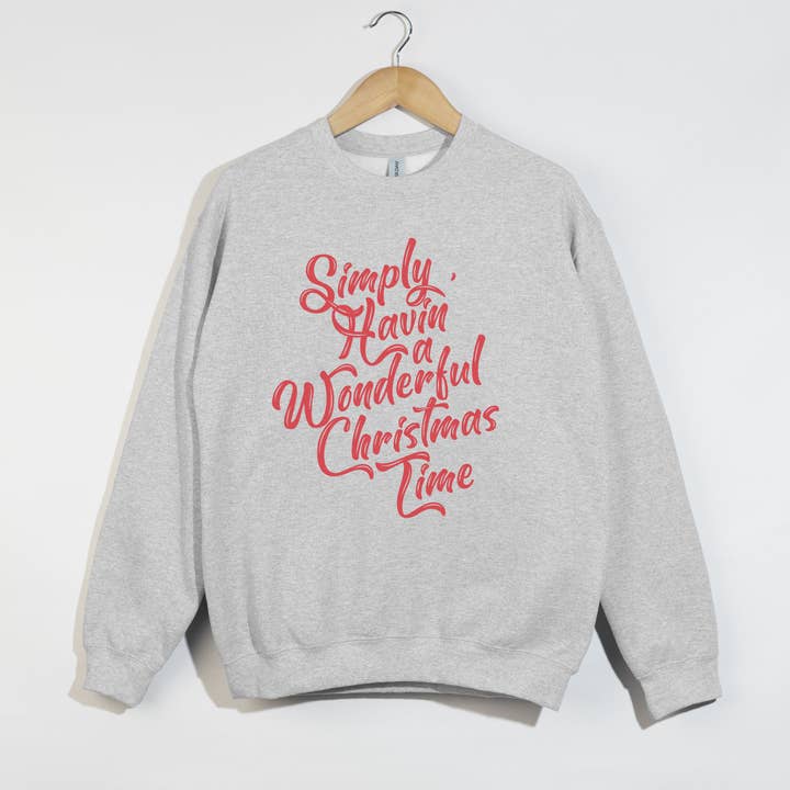 Hey Jude Graphic Tees - Wholesale Graphic Sweatshirt - Women's - Simply Havin’ a Wonderful Christmas Time Crewneck | Holiday 3