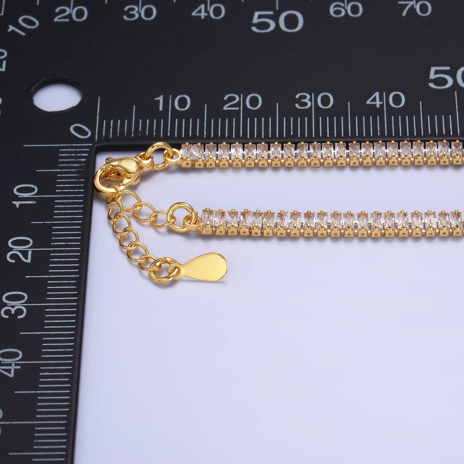 Aim Eternal - Wholesale Tennis Bracelet - 24K Gold Filled CZ Baguette 7inch Tennis Bracelet | WA-29752