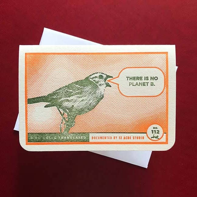Carte typographique Bird Call Translation 3 pour la vente par 12 Acre Studio