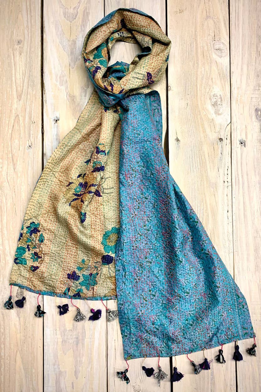 Sevya Handmade - Wholesale Scarf - Women's - Kantha Silk Sari Scarves12