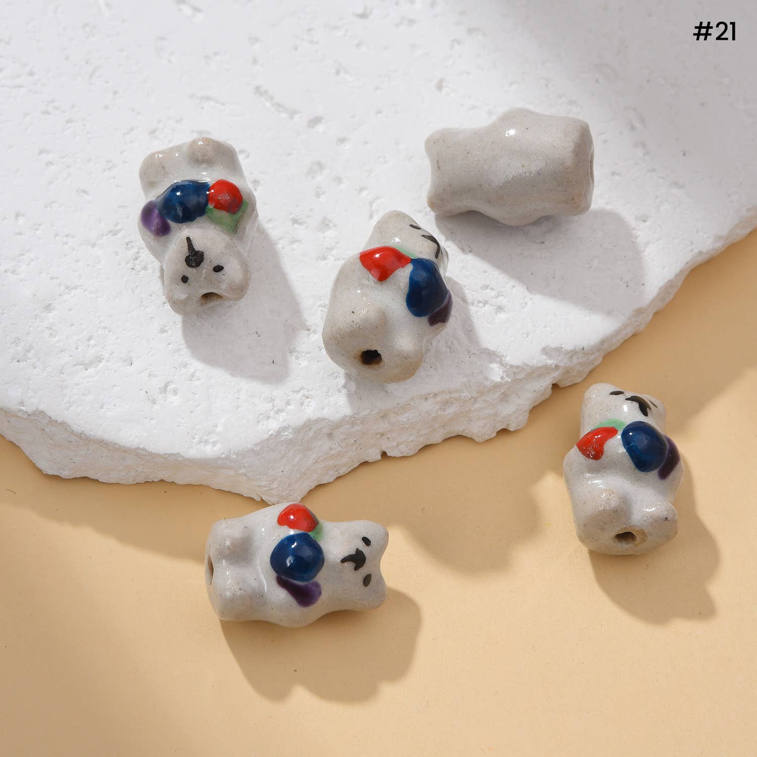 Beads Creation – wholesale Pärlor – Handmålade djurkeramikpärlor med stort hål Smycken ORG3040