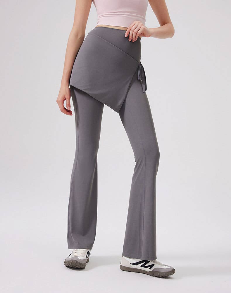 Crave by FW – wholesale Athletic/lounge leggings – Women's – High Waisted Yoga Flare Leggings Wide Leg Pant with Skirt5