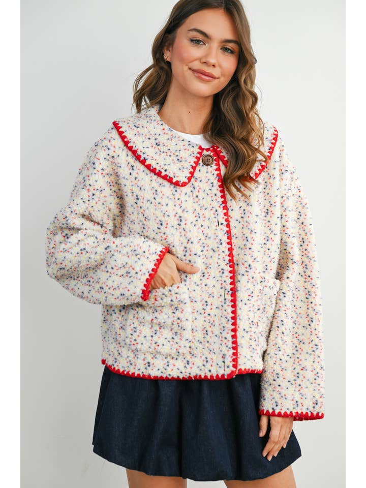 BUTTERMELON - Wholesale Jacket - Women's - Buttoned Fleece Puffer Jacket - BMJ784824