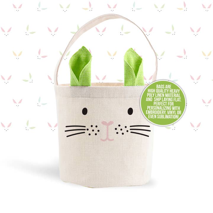 ZA Handmade Wholesale - Wholesale Basket - Kids & Baby - Easter basket | bunny face bag pink or green or blue bunny e2