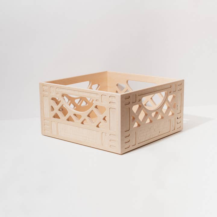 Wooden Milk Crate - Short Square for wholesale by WAAM Industries