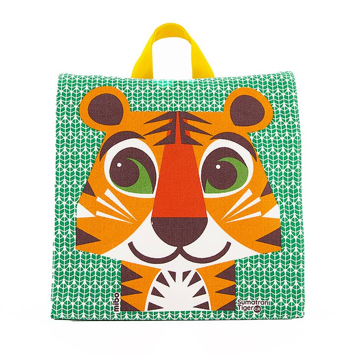 Back-to-school children's satchel backpack - Tiger for wholesale by Coq En Pate