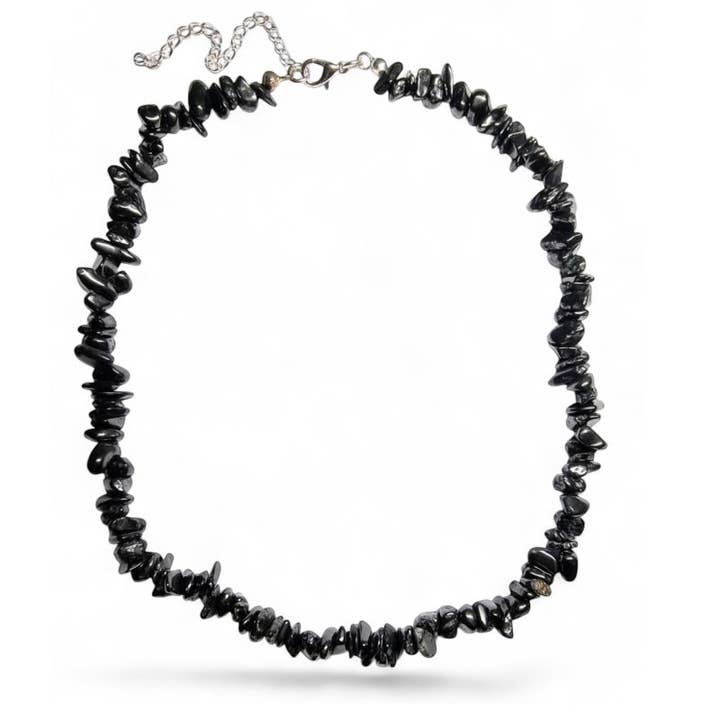 Shungite necklace Russia A (baroque beads) - 45-50m for wholesale by La Boîte à Cailloux