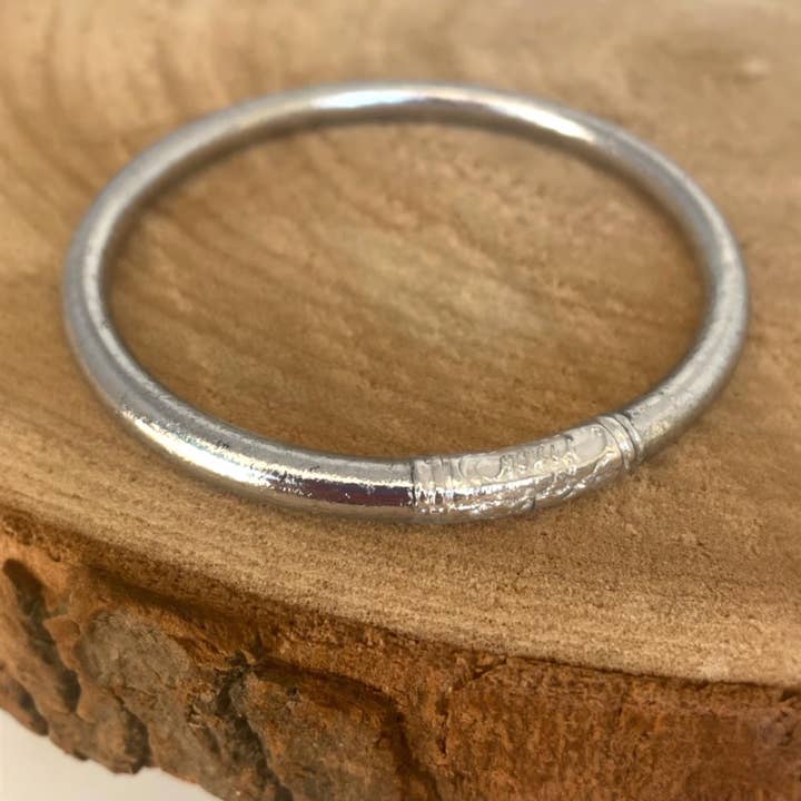 Maison Yvelise - Wholesale Bangle Bracelet - Silver Blessed Kumlaï Thai Buddhist Bangle2