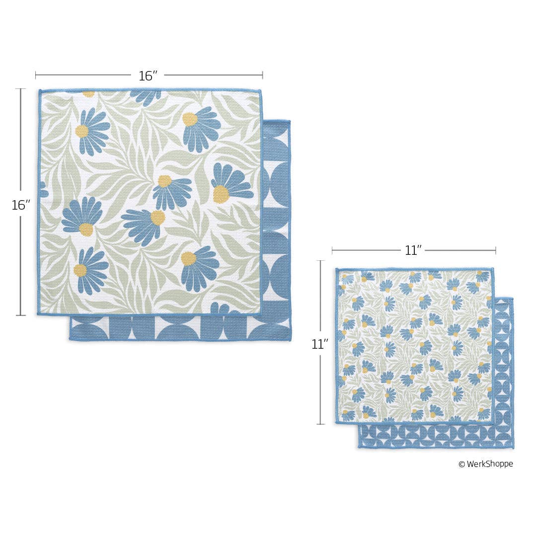 WerkShoppe - Wholesale Tea Towel - Blue Coneflower All Purpose Towel Set8