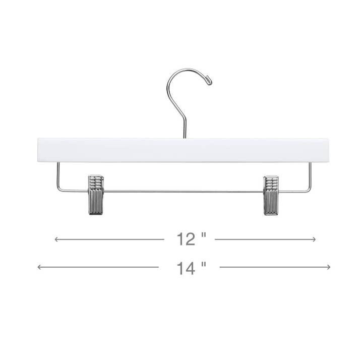 Only Hangers - Wholesale Clothes Hangers - White Wooden Pant-Skirt Hanger4
