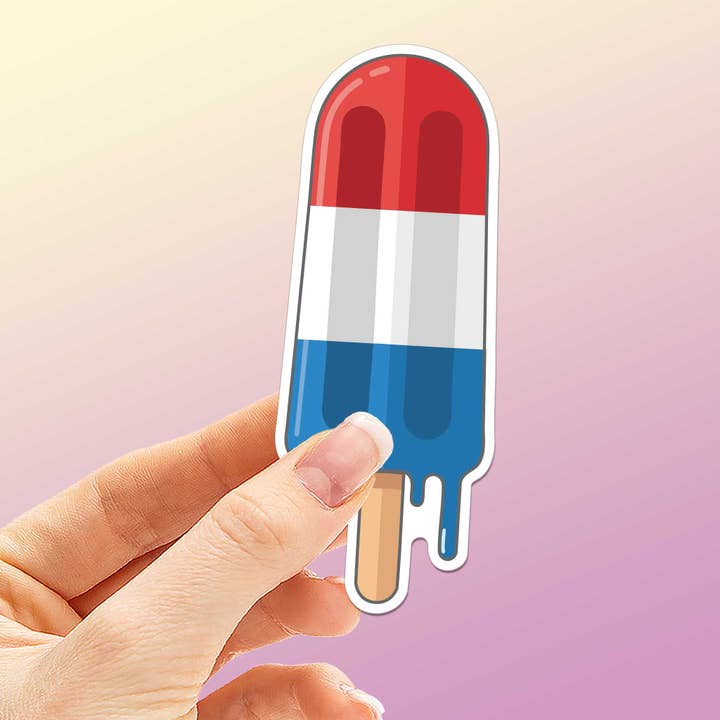 4th of July USA Popsicle Sticker - Cool American Flag Decal for wholesale by Sentinel Supply