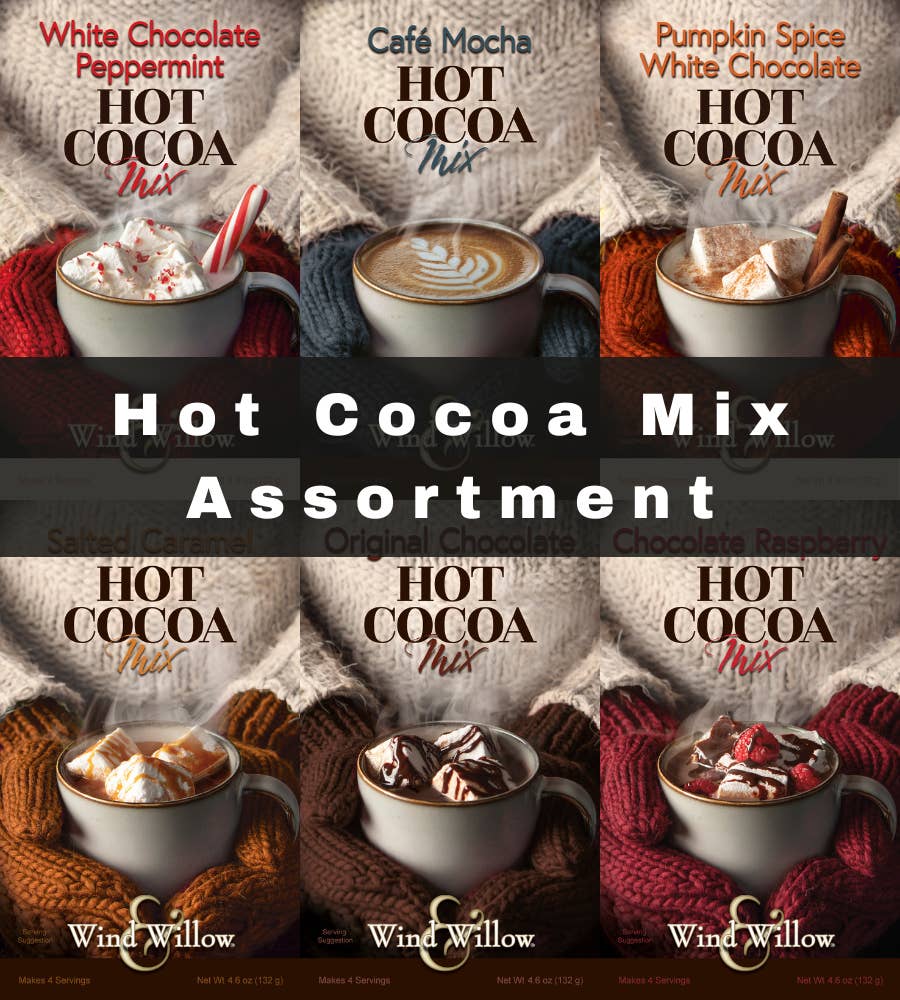 Wind & Willow - Wholesale Hot Cocoa Mix/Kit - Hot Cocoa Assortment (cs 24)