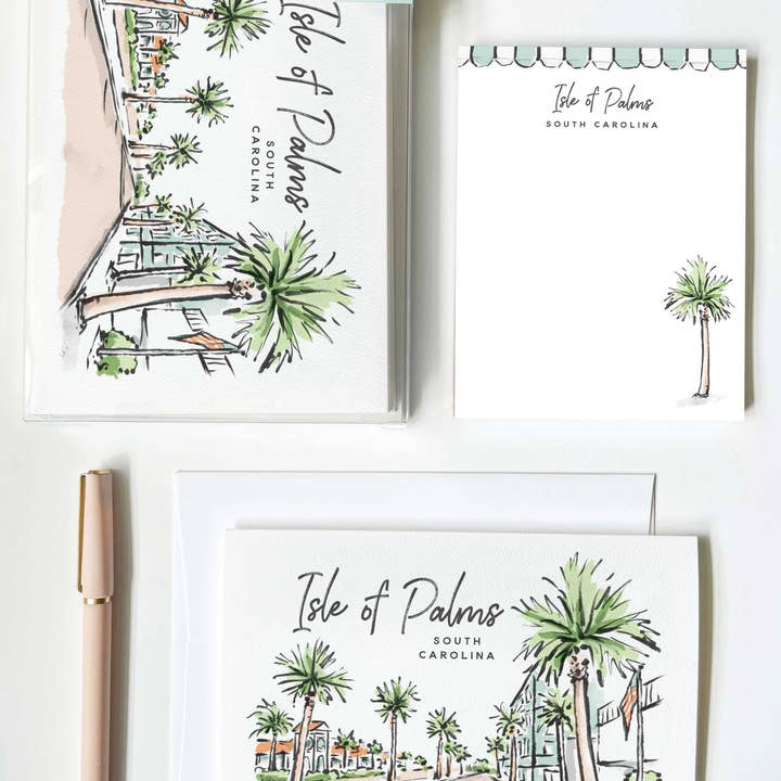Texture Design Co - Wholesale Notepad - Sherbet Painted Streets - The Isle of Palms Notepad