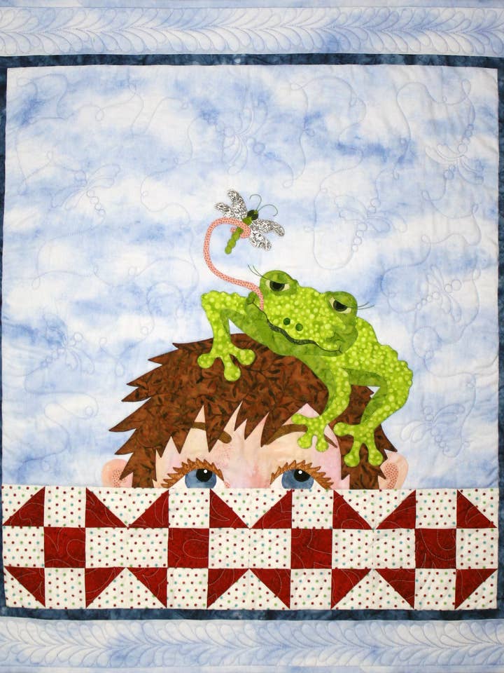 Frog Days of Summer Quilt Pattern - Finished Size 30" x 32" for wholesale by Hissyfitz Designs