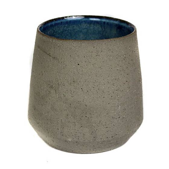 GRAUER KERAMIKTIEFVASE 17 CM. für den Großhandel von Aktual / Dekora Import S.A