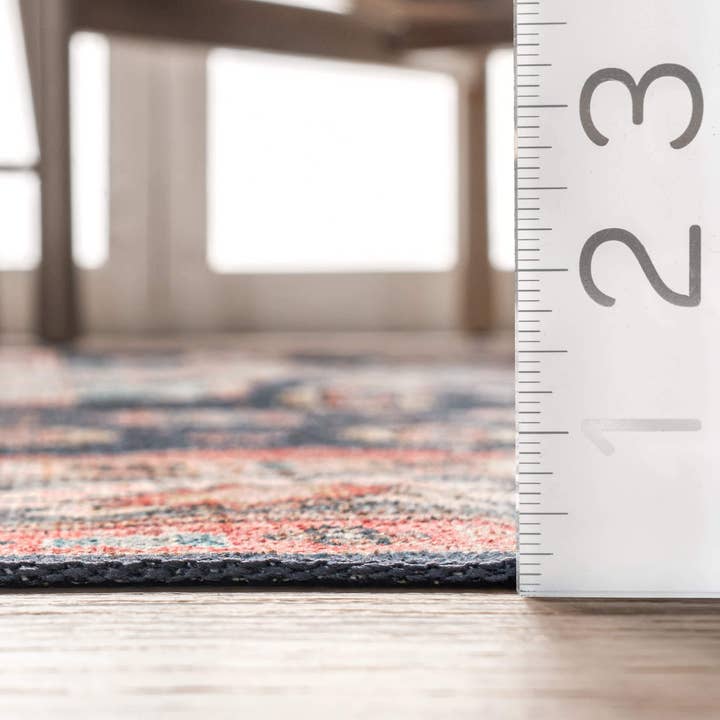 Blue Shyla Washable Southwestern Area Rug for wholesale on Faire