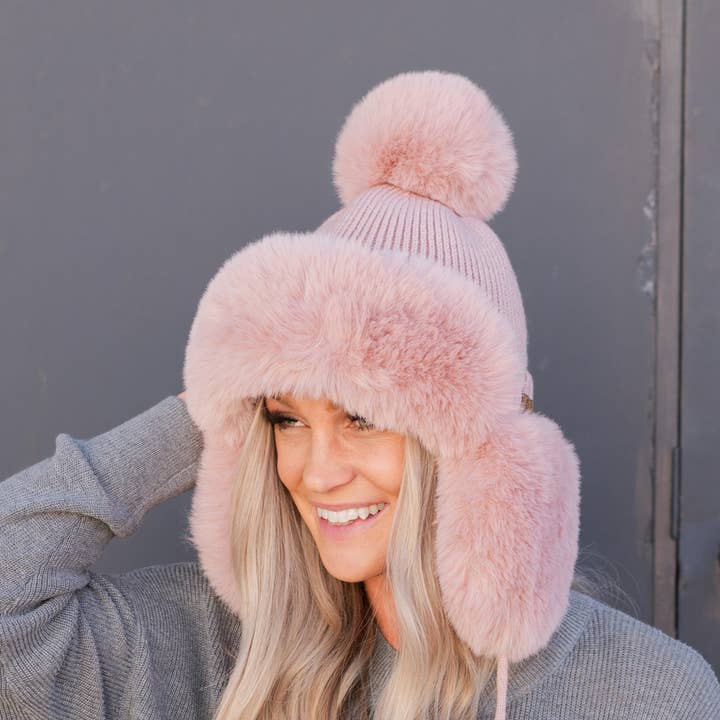 Truly Contagious - Wholesale Trapper/Bomber Hat - Women's - CC Trapper/Bomber Hat with Faux Fur TRE0001