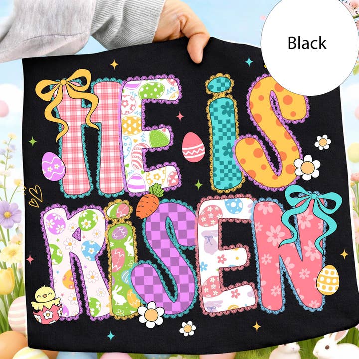 Christus is Opgestaan Shirt, Coquette Paasstrik T-shirt voor wholesale door DLT Ecommerce