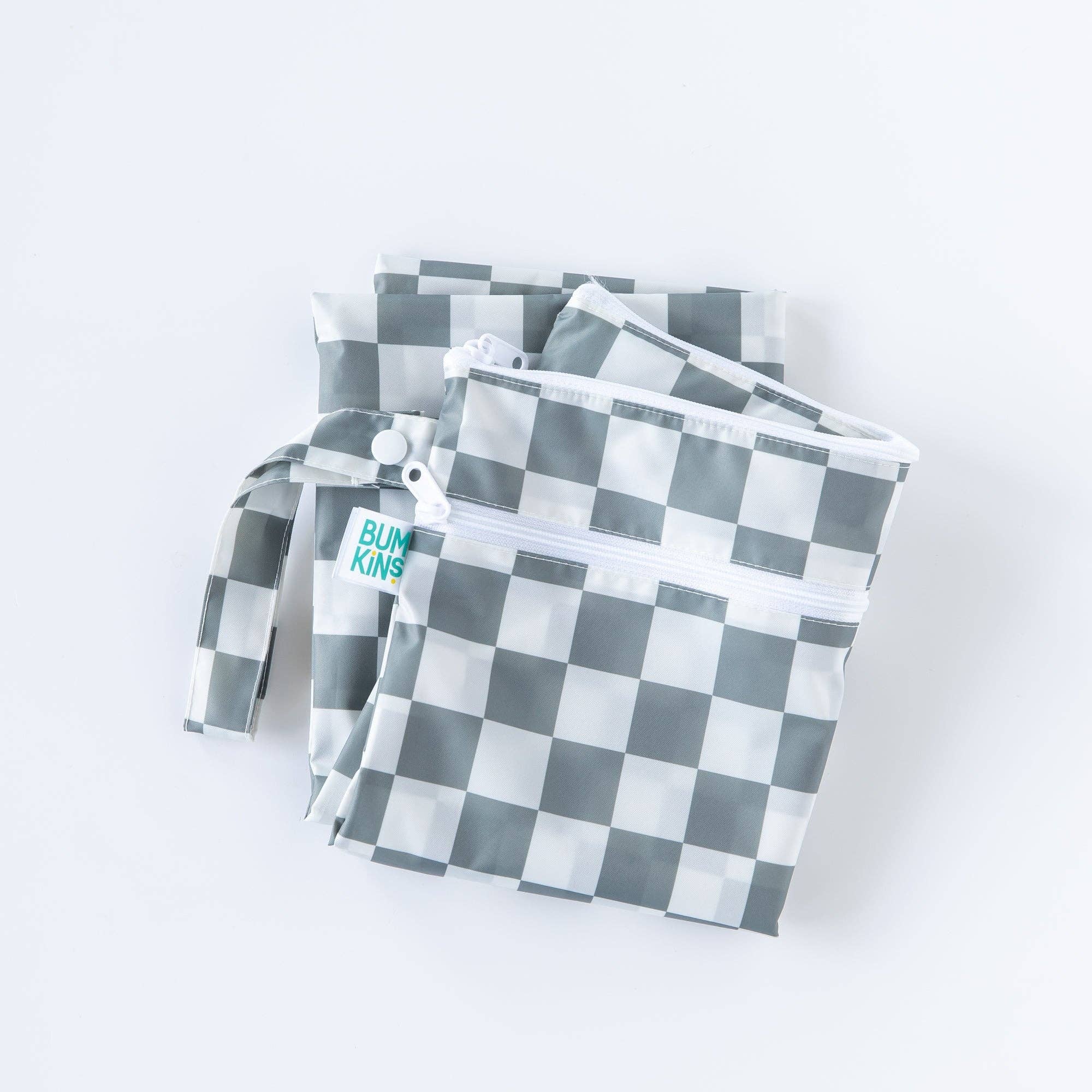 Bumkins - Vente Sac étanche - Enfant et bébé - Sac étanche et humide : Charcoal Check3