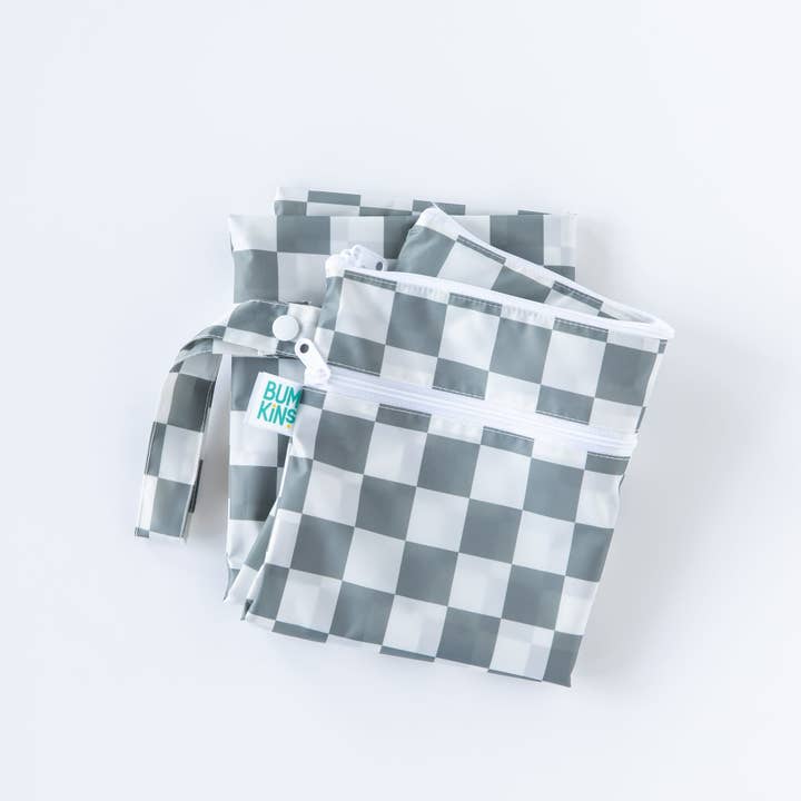 Bumkins - Wholesale Wet Bag - Kids & Baby - Wet/Dry Bag: Charcoal Check3