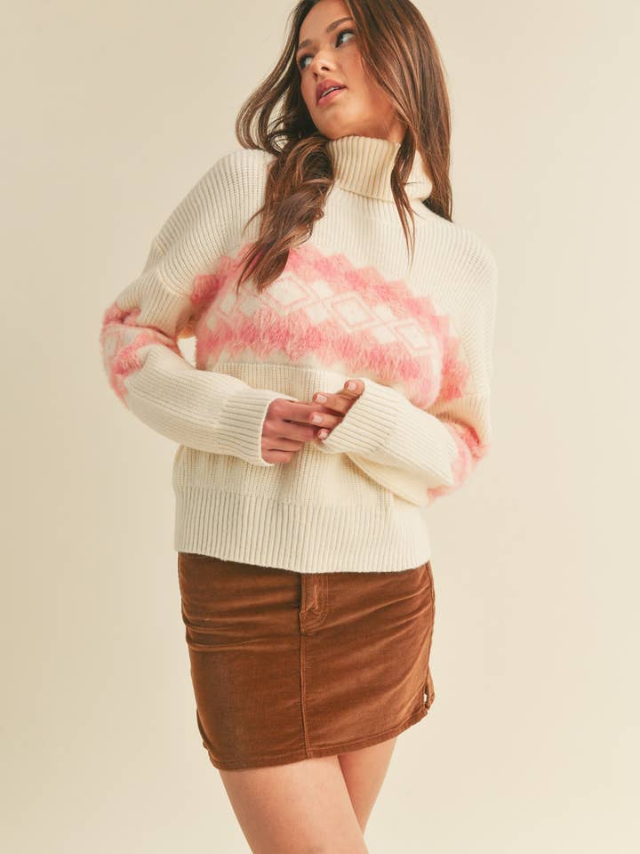 GEMISCHTER STRICK-ROLLKRAGENPULLOVER MSW1415 für den Großhandel von &MERCI