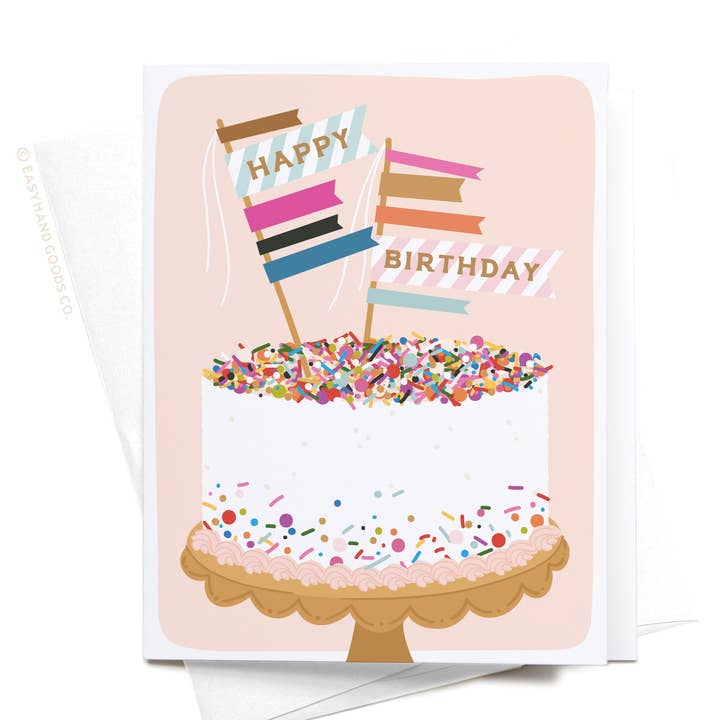 Happy Birthday Sprinkle Cake Greeting Card for wholesale by Easyhand Goods – formerly Onderkast