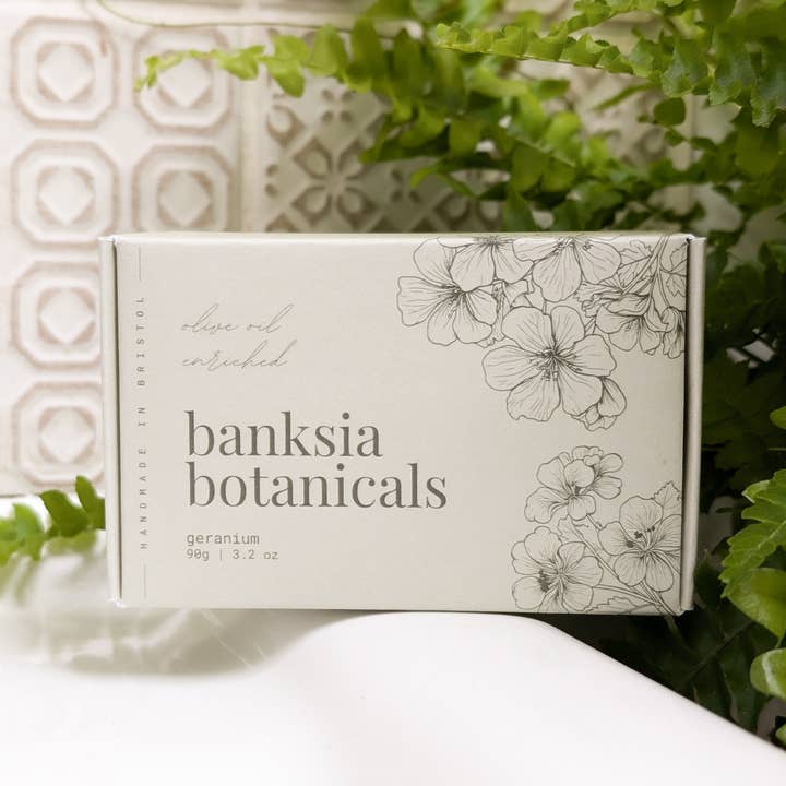 Banksia Botanicals – Großhandel Feste Seife – Seife mit Geranienduft und bereichert mit Olivenöl0