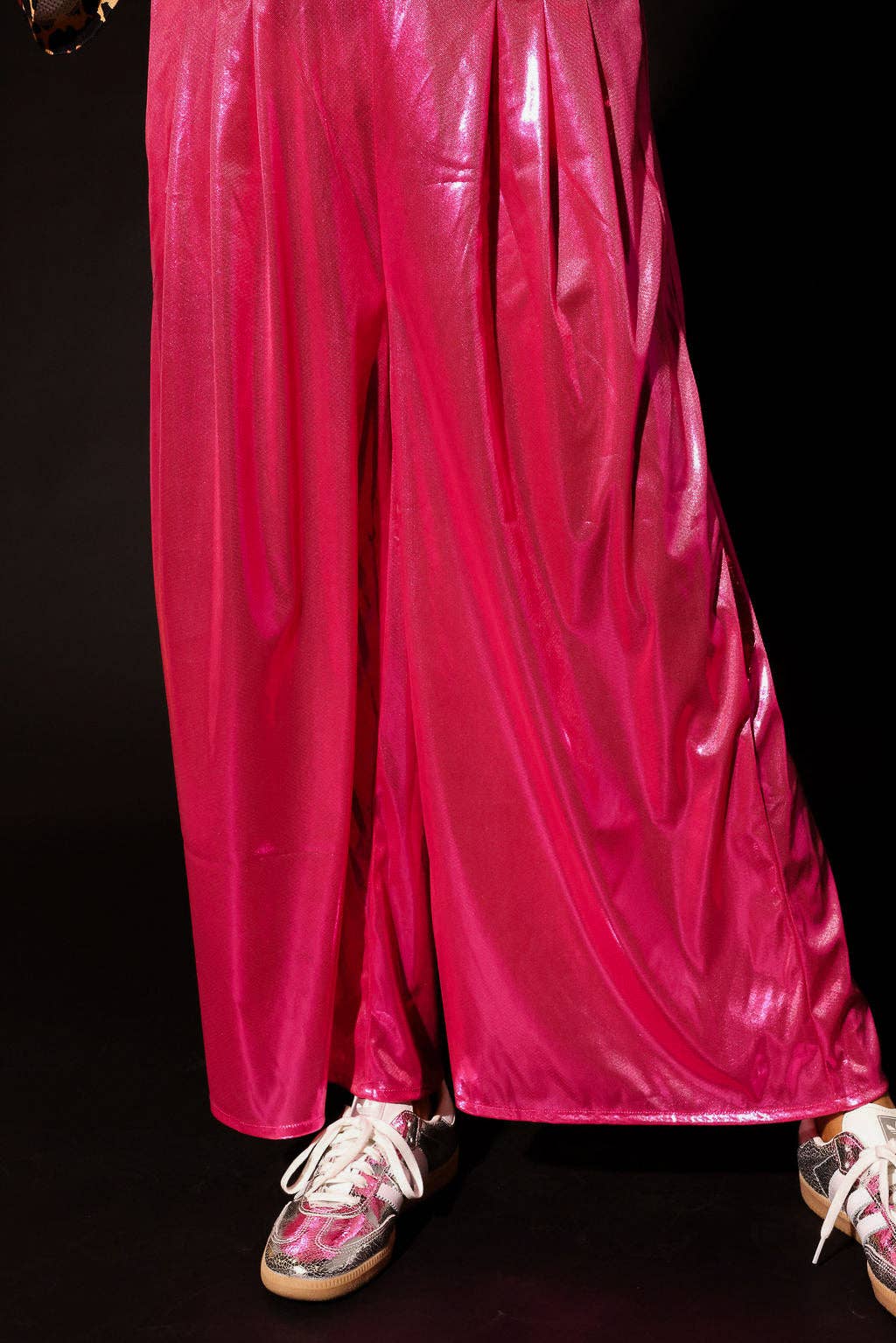 Burnt Toast - Wholesale Pants - Women's - Bubblegum Burn Cropped Metallic Trousers5