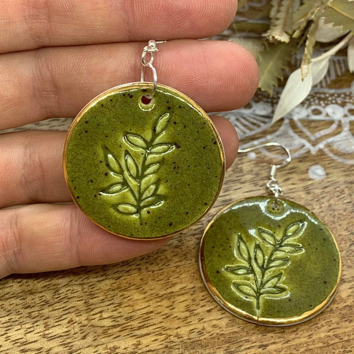 Wolf and Clay Pty Ltd - Wholesale Dangle Earrings - Viola - Porcelain Earrings with Gold finish4