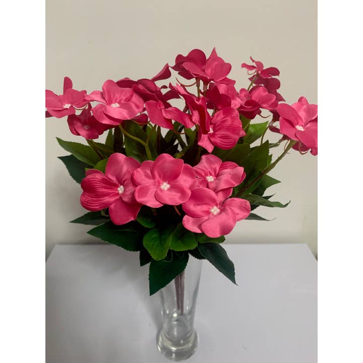 UniqueMartandHome - Wholesale Artificial Flowers - Fake Silk Sunpatiens plants lots of leaves with flowers assorted1