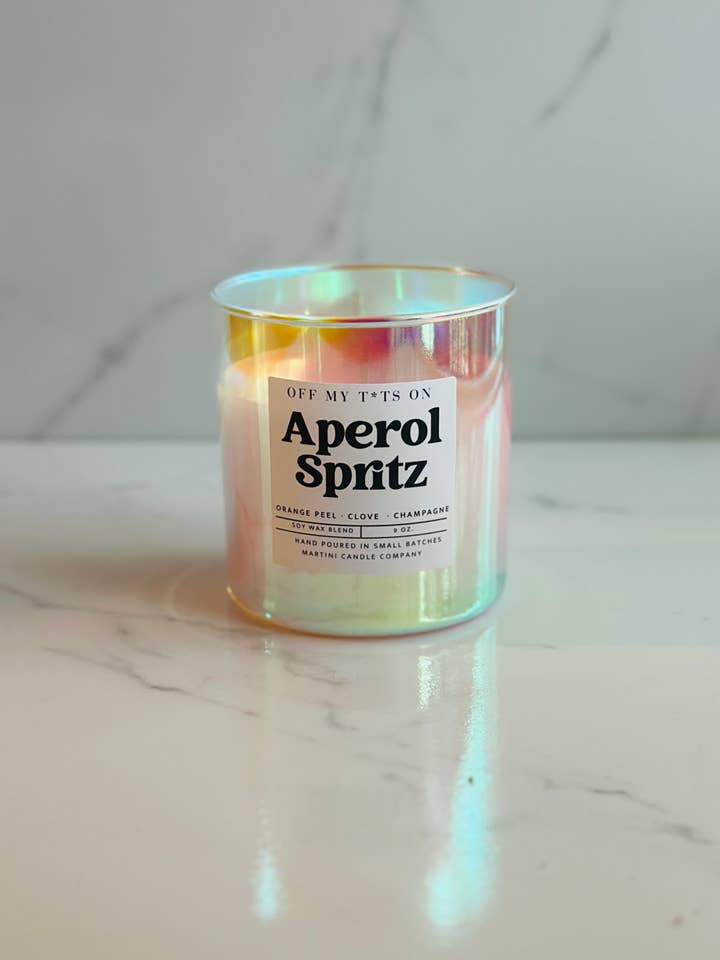 Bougie Prism Aperol Spritz 9 oz – Collection Cocktails d'été pour la vente par Martini Candle Co.