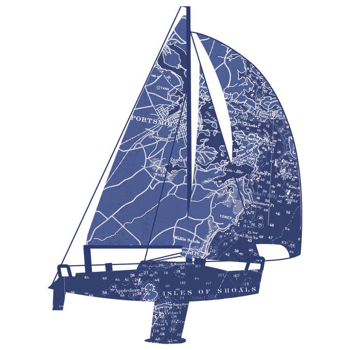 Nautical/ Portsmouth Yacht II Pillow Blue for wholesale by Ox Bow Decor