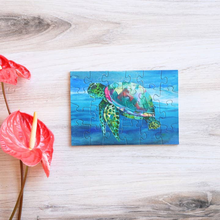 Lauren Roth Art - Wholesale Postcard - Puzzle Postcard Honu1