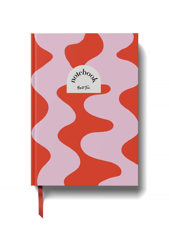 Lined Journal Red Ripple | Hardcover | A5 Notebook for wholesale by Yop & Tom USA | Design-led Stationery