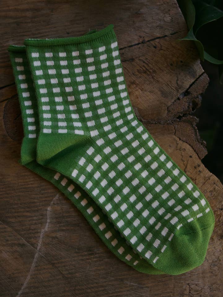 FOREST GINGHAM SOCKS for wholesale by Beaten Path Co