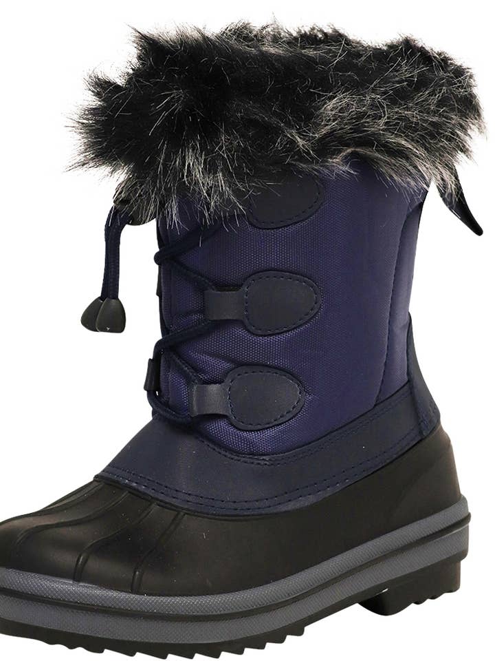 The Norty Brand - Wholesale Boots - Kids - Norty Boys 11-3 Black Fur Snow Boot 50030 Prepack0
