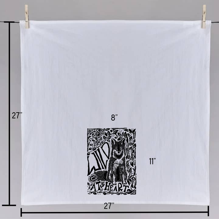 Sweetgum Studio - Wholesale Tea Towel - Wild at Heart Tea Towel1