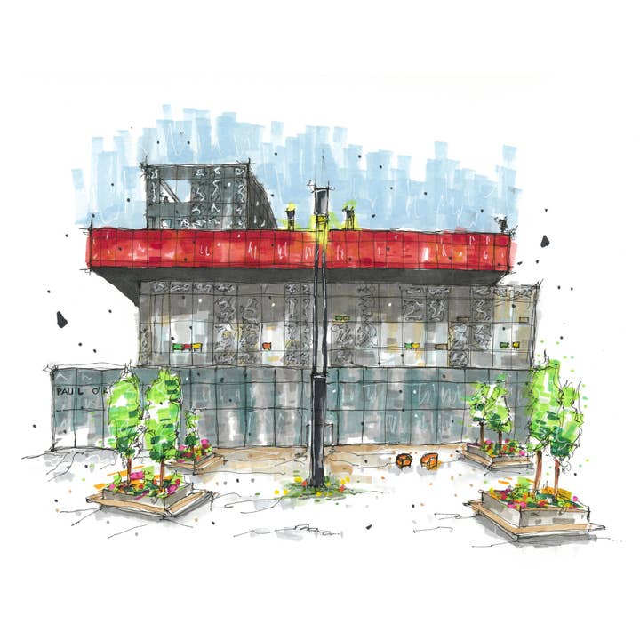 Downtown Sketcher - Wholesale Art Print - Halifax Central Library