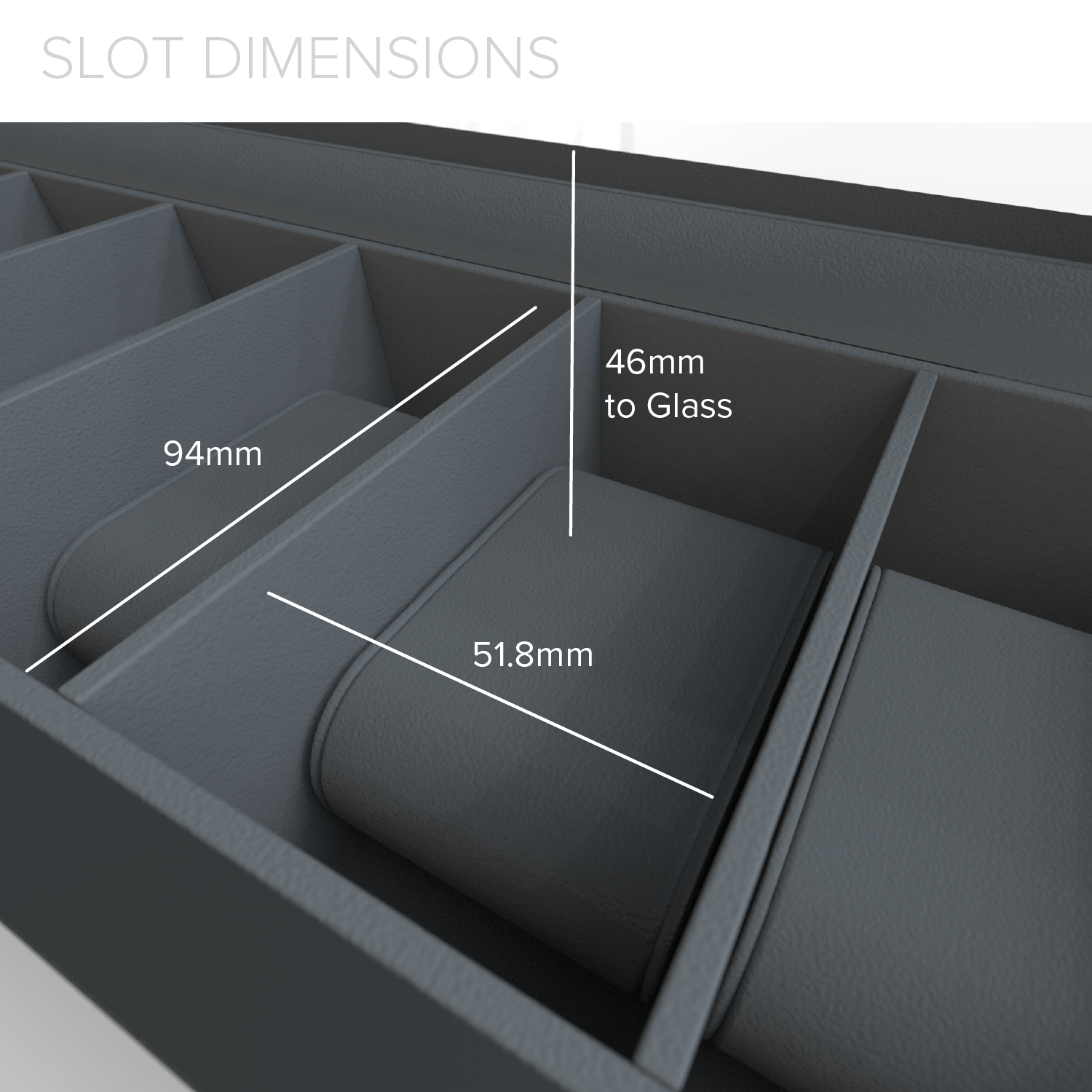Negro y espiga Caja para Relojes Bicolor con Textura Espiga - 5 Compartimentos de venta al por mayor en Faire6