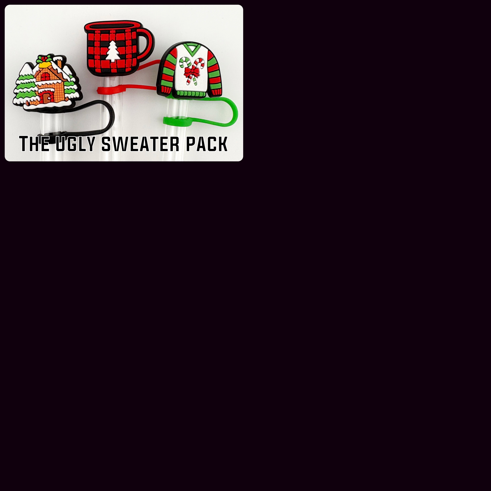 Vroom Blooms - Venta al por mayor Pajitas para beber - Juego de 3 adornos para pajitas - Tema navideño / Rellenos de calcetines2