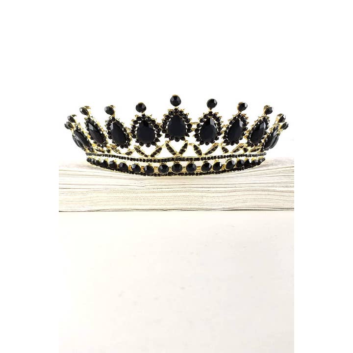 Chicas - Wholesale Tiara - Women's - One Size Fits All Metal Tiara With Jewel Rhinestones HT879-