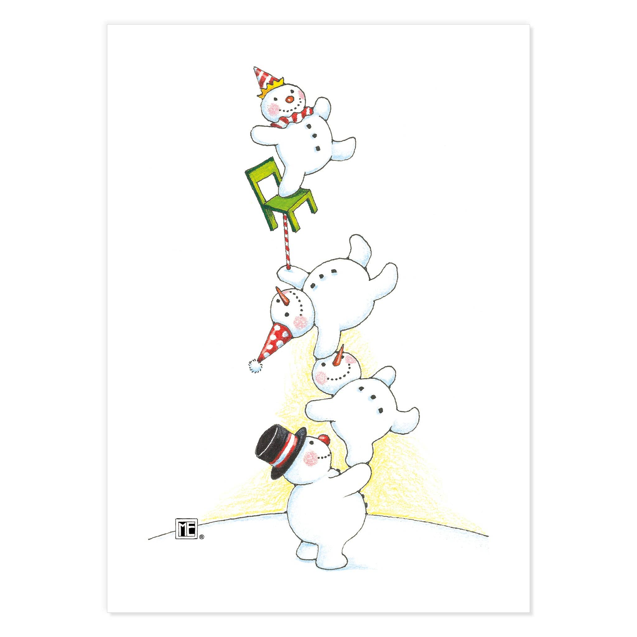 Mary Engelbreit Studios - Vendita all'ingrosso Set di cartoline - Cartoline natalizie con pupazzi di neve1