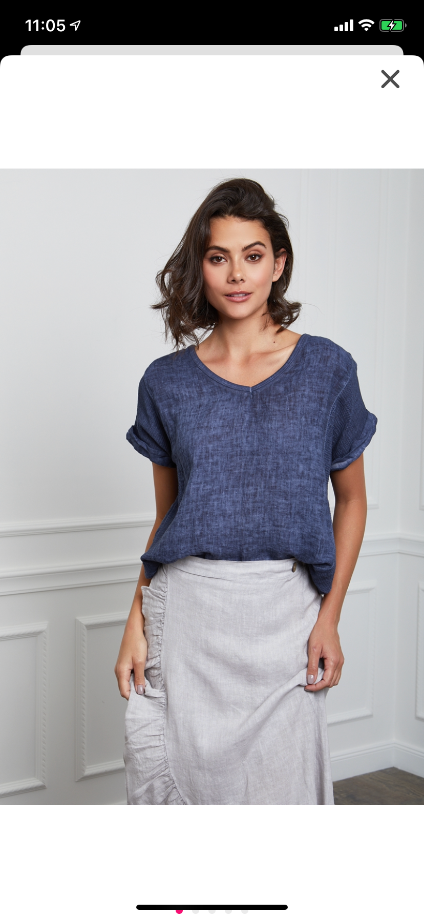 LÉA & LUC - Vente T-shirt – femme - T-Shirt texturé en 100% lin REF. 65128