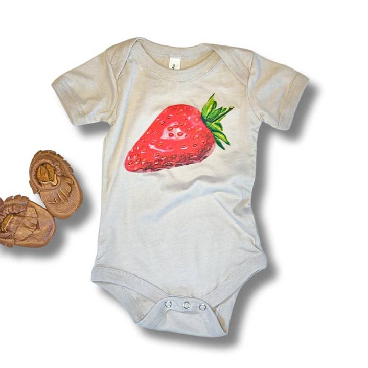 Baby Strawberry Bodysuit for wholesale by Small Family Clothing